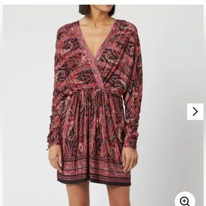 Isabel Marant Red Black Paisley Wyle Dress Size 40 Medium (8)